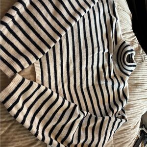 Cider Striped Turtleneck Sweater in Black and Cream